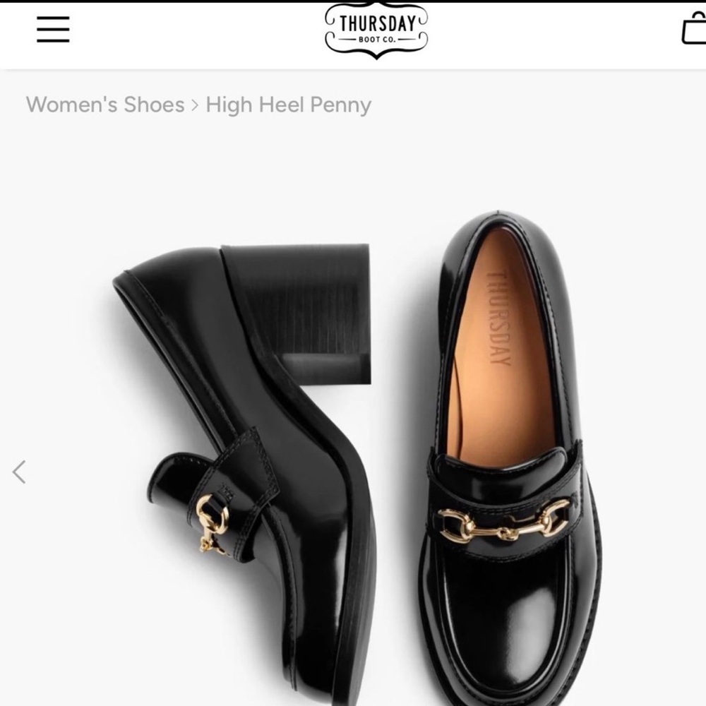 Thursday Boot Co High Heel Penny loafers w horsebit - Picture 3 of 12